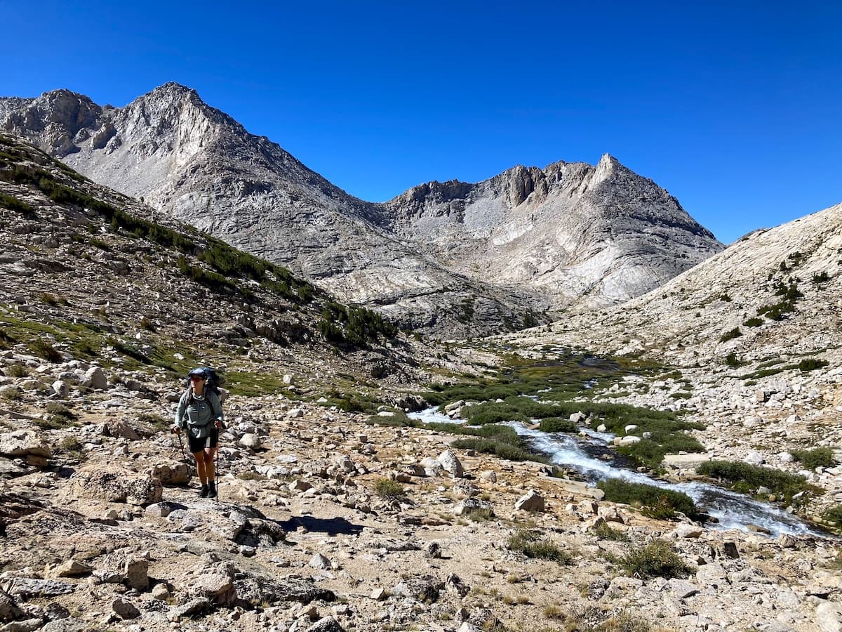 Sam Stych trekking in the Sierras