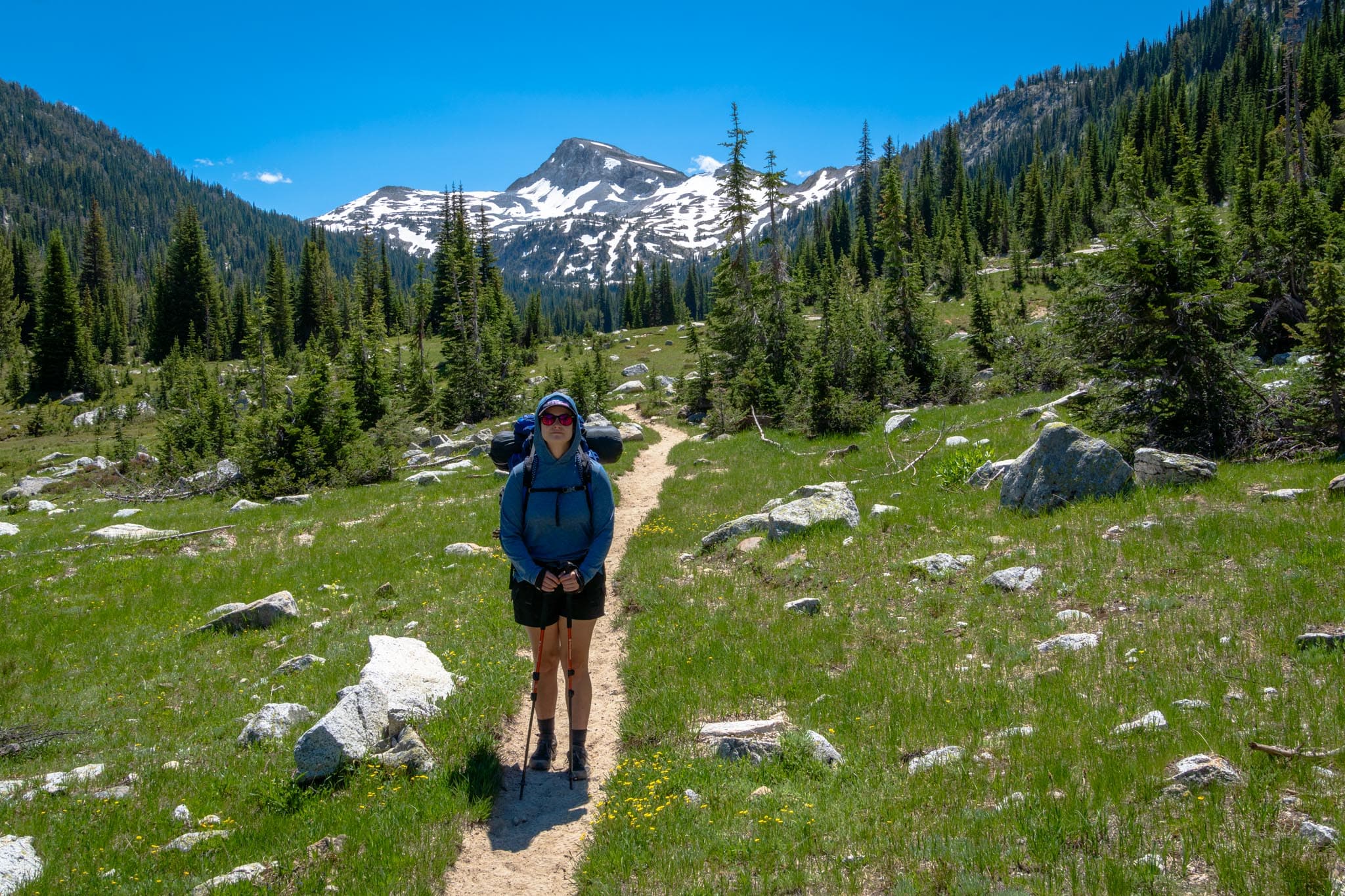 Sam with Eagle Cap in the background