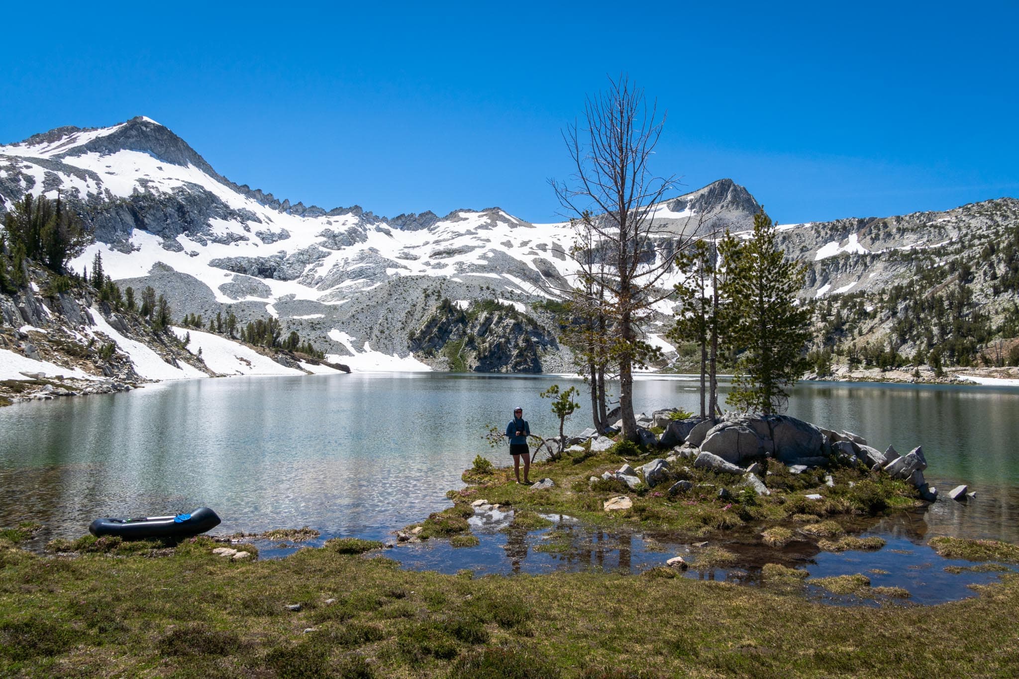Sam on the Shore of Glacier Lake