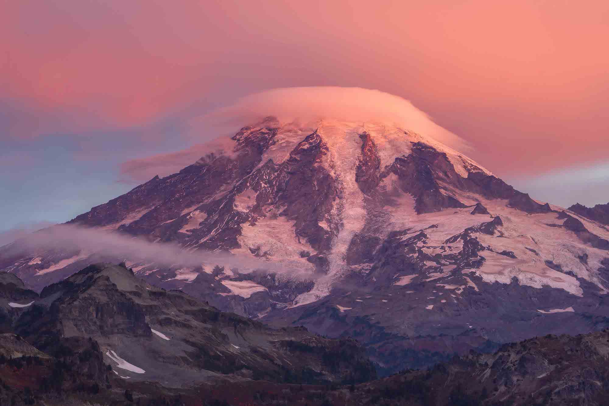 Mt Rainier in the morning light. Photo by Brock Dallman