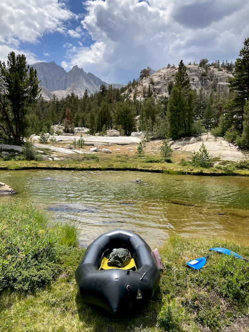 Alpacka Pack Raft in the Sixty Lake Basin, Kings Canyon National Park