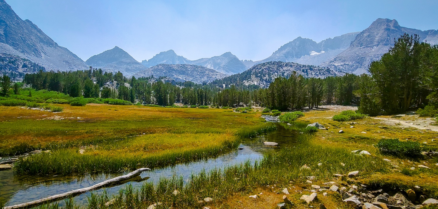 An alpine meadow near Chickenfoot Lake in The Little Lakes Valley of the Sierras.