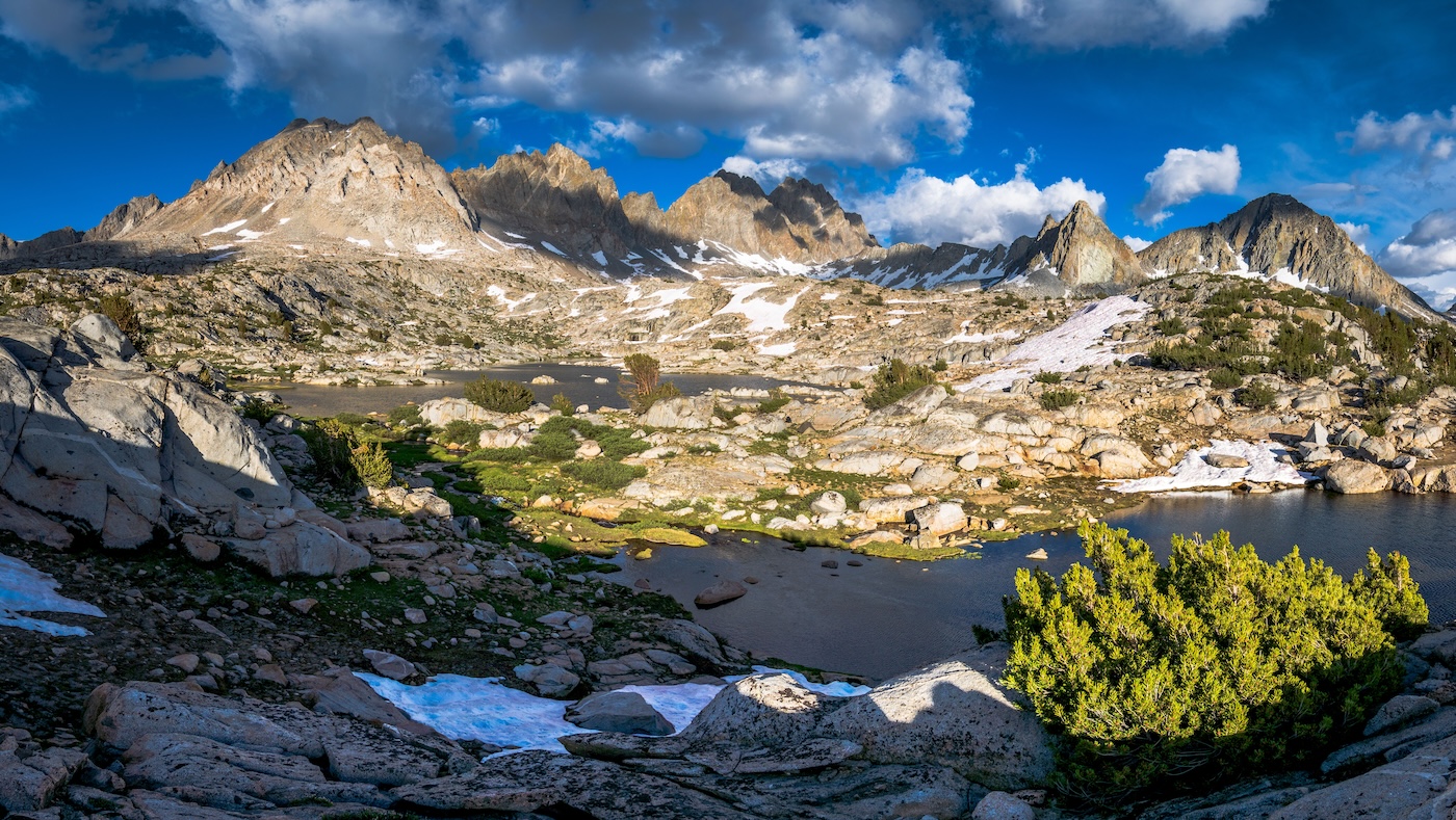 Afternoon at an alpine lake in the Dusy Basin of Kings Canyon National Park in the Sierras
