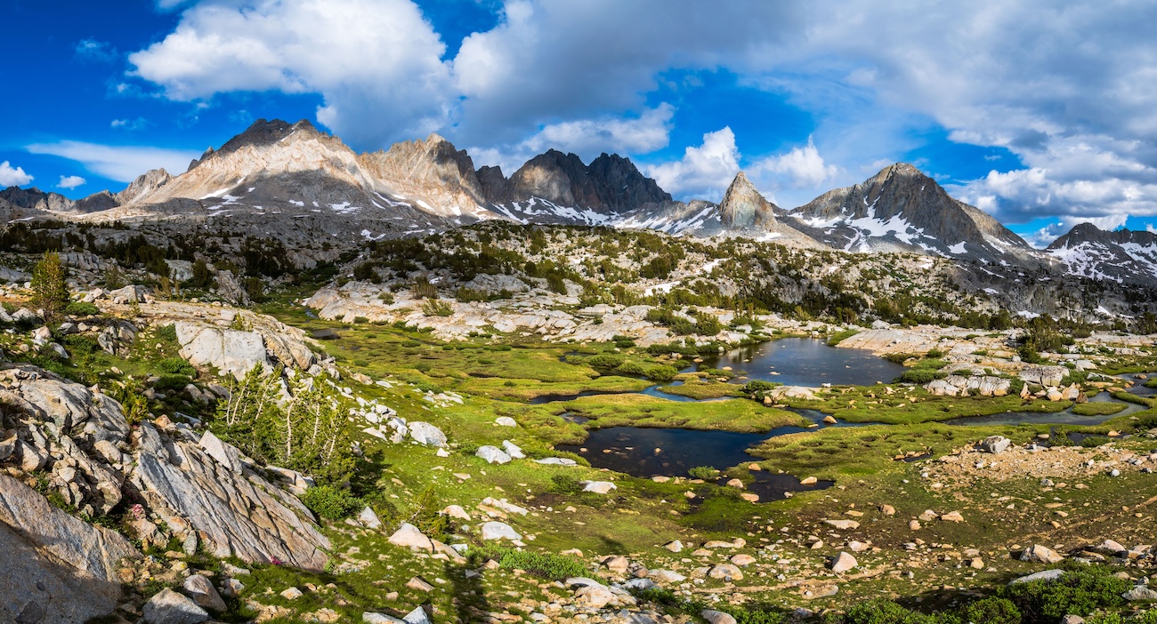 Alpine meadows in the Dusy Basin of Kings Canyon National Park in the Sierras