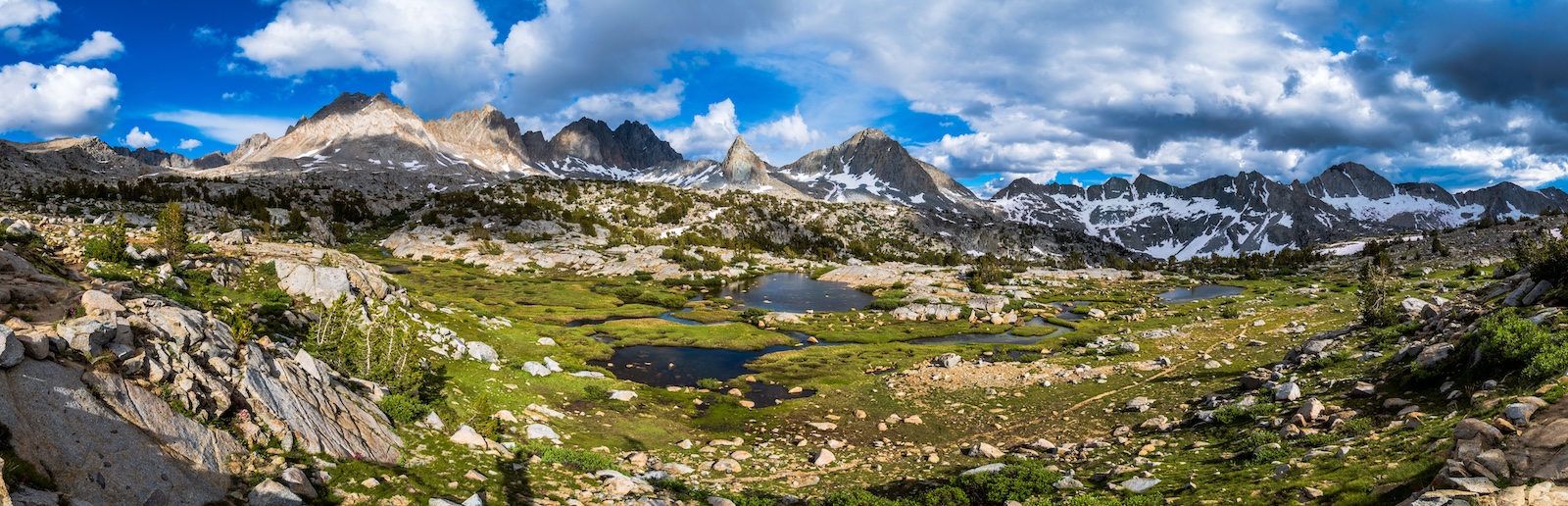 Alpine meadows in the Dusy Basin of Kings Canyon National Park in the Sierras