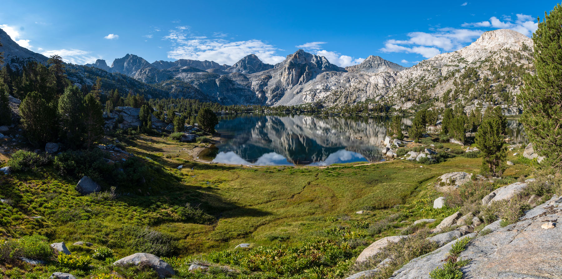 Morning View over a meadow of Rae Lakes, Kings Canyon National Park