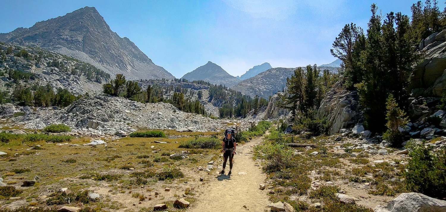 Sam Stych backpacking the Little Lakes Valley Trail in the Sierras