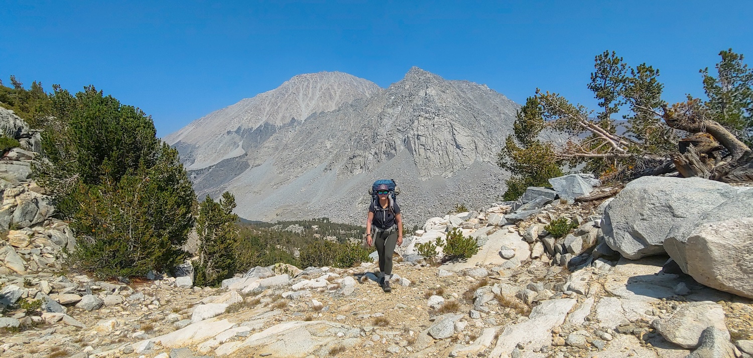 Sam backpacking up to Treasure Lakes in the Little Lakes Valley of the Sierras