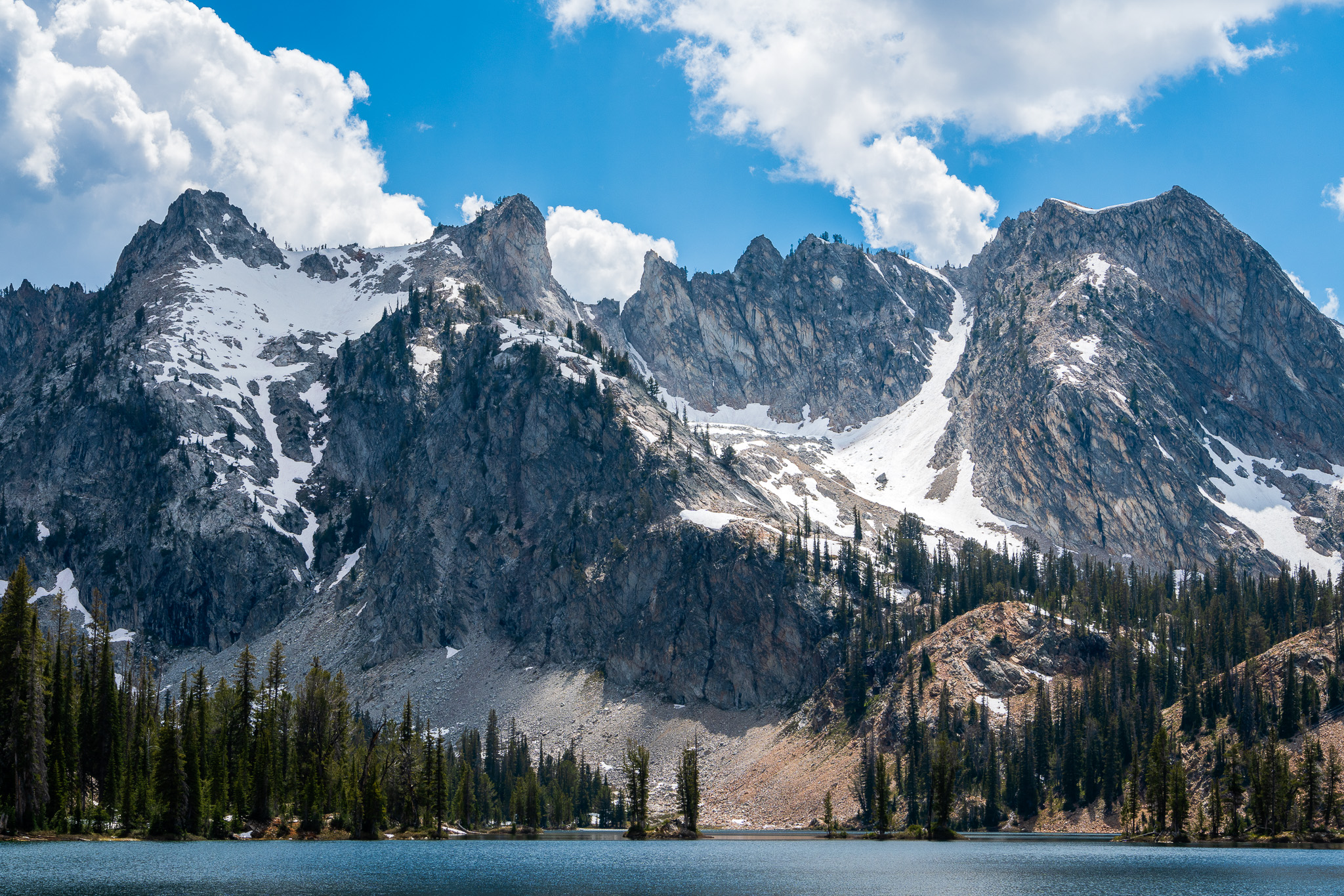 Mountains above Alice Lake in the Sawtooth Mountains