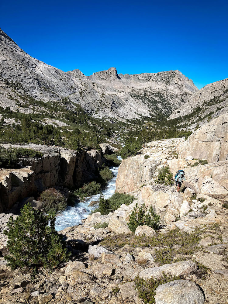 Sam Stych Hiking the Lake Italy Trail in the Sierras