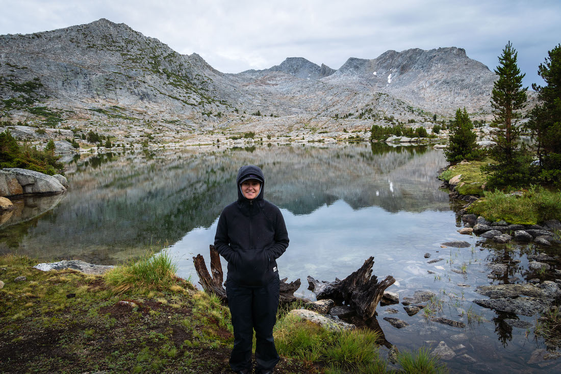 Sam Stych after a thunderstorm at Marie Lake along the John Muir Trail - Pacific Crest Trail