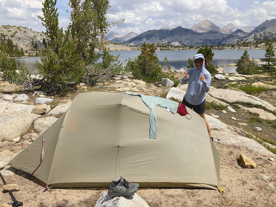 Our tent spot at Marie Lake along the John Muir Trail - Pacific Crest Trail
